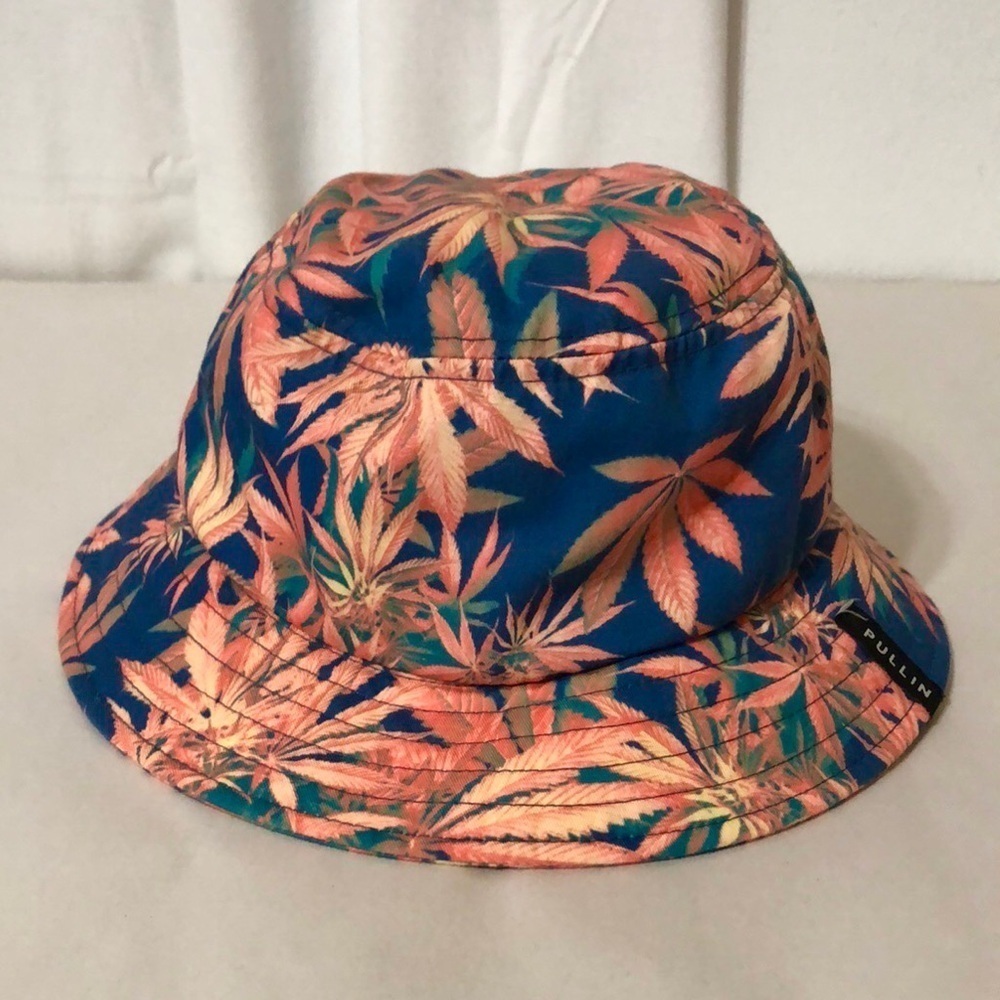 Pullin Colorful MJ Leaf Pattern festival Bucket sun Hat